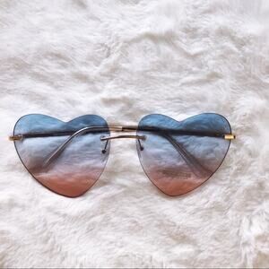 Miley Blue & Pink Gradient Heart Sunglasses